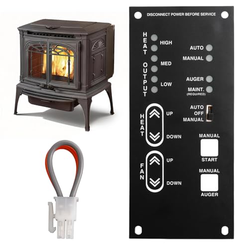 250-00011 Pellet Stove Circuit Control Board Fit For Lopi Yankee Leyden Pioneer 1997+ Models Fit For Avalon Astoria Newport 1997+ Models Pellet Fireplace Control Panel Replaces 100-00202 100-00203