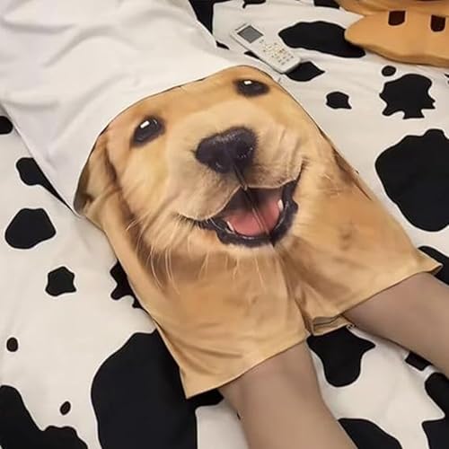 Shorts with Dog Face on Butt, Realistic 3D Cute Funny Puppy Print Workout Shorts, for Men/Women4