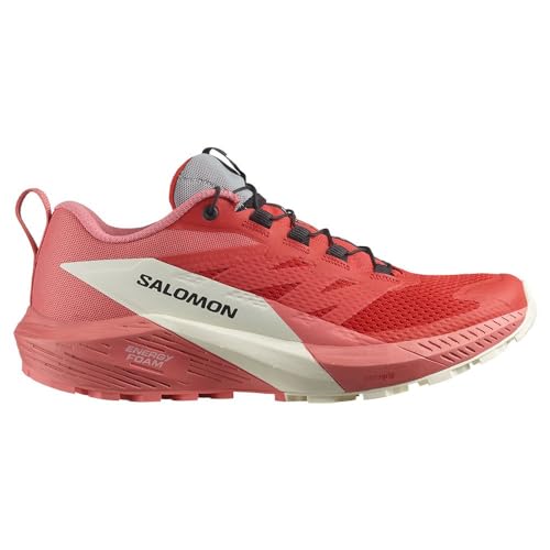 Salomon SALOMON Shoes Sense Ride 5 W, Women's Trail Running Shoes, Tea Rose Fiery Red Vanilla Ice, 11.5 AU
