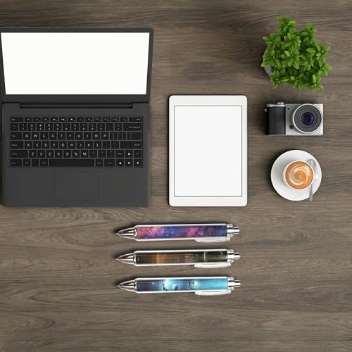 Set de 8 bolígrafos gel Galaxy tinta negra 0.5mm miniatura 4