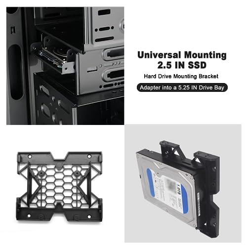 Image of 2pcs 2.5'' SSD 3.5''HDD to 5.25'' Mounting Bracket, SSD HDD Tray Caddy Hard Drive Bays Adapter with Mounting Bracket for Cooling Fan