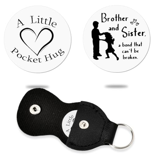 Brother Sister Birthday Christmas Gifts for Women Men Brother and Sister Pocket Token for Big Brother Gifts from Little Sister Long Distance Relaionship Gift for Big Lil Sis Bro Thinking of You Gift