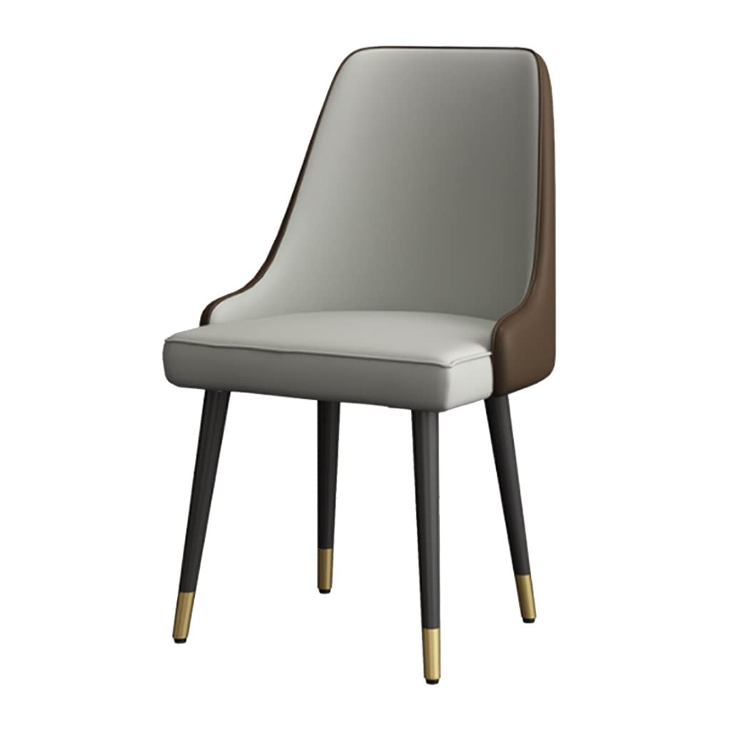 SJIALEN 1 Pcs Dining Chairs, Soft Pu Leather Seat Cushion and Metal Legs Living Room Side Chairs Modern Kitchen Lounge Counter Chairs Kitchen Chair (Color : Grey)