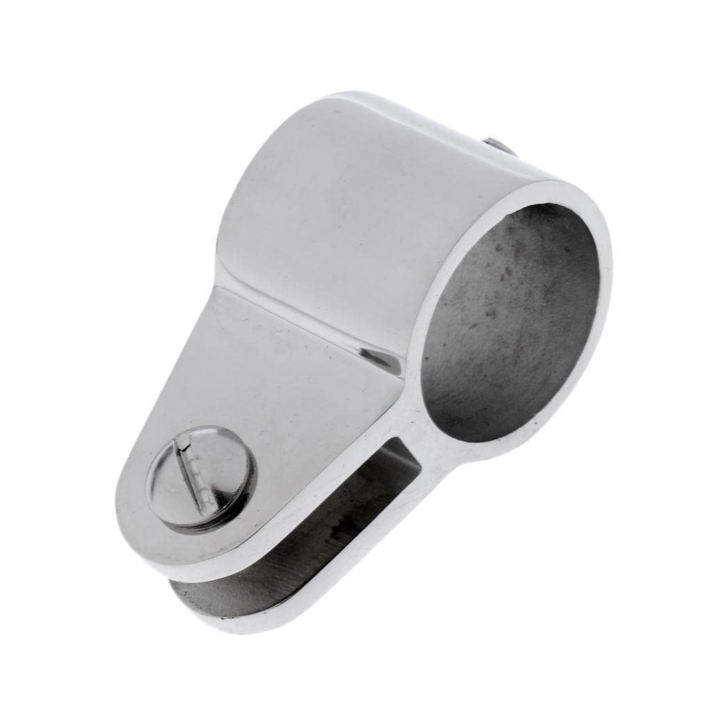 Raccordo Barca In Acciaio Inox 316: 2x Terminale Occhio + 2x Morsetto Scorrevole Per Tubo Ø22mm - Bimini Top Tenda - 4