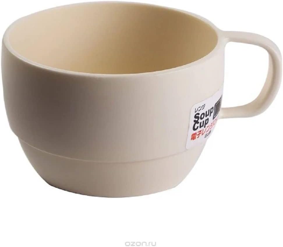 Japanese Microwavable Soup Mug Unbreakable for Kids Camping Travel Water Tea Coffee Milk Juice Mug 12 Ounce BPA Free Non-Toxic Dishwasher Safe Made in Japan,White