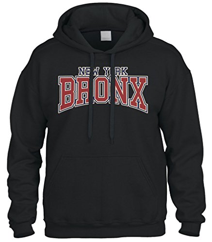 Cybertela New York NY Bronx Sweatshirt Hoodie Hoody (Black, Large)
