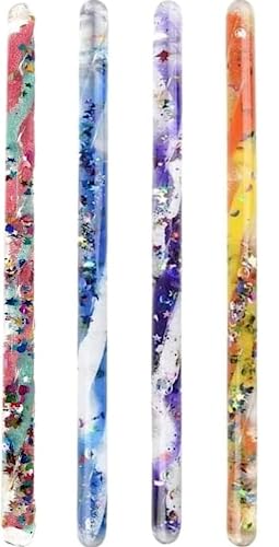 Jumbo Spiral Glitter Wand - 12.5' Wonder Glitter Tube for dressing up as a magical fairy or wizard (4) Randomly selected colors Wands Halloween Costume Accessory Princess Fairy Wizard Pretend Play