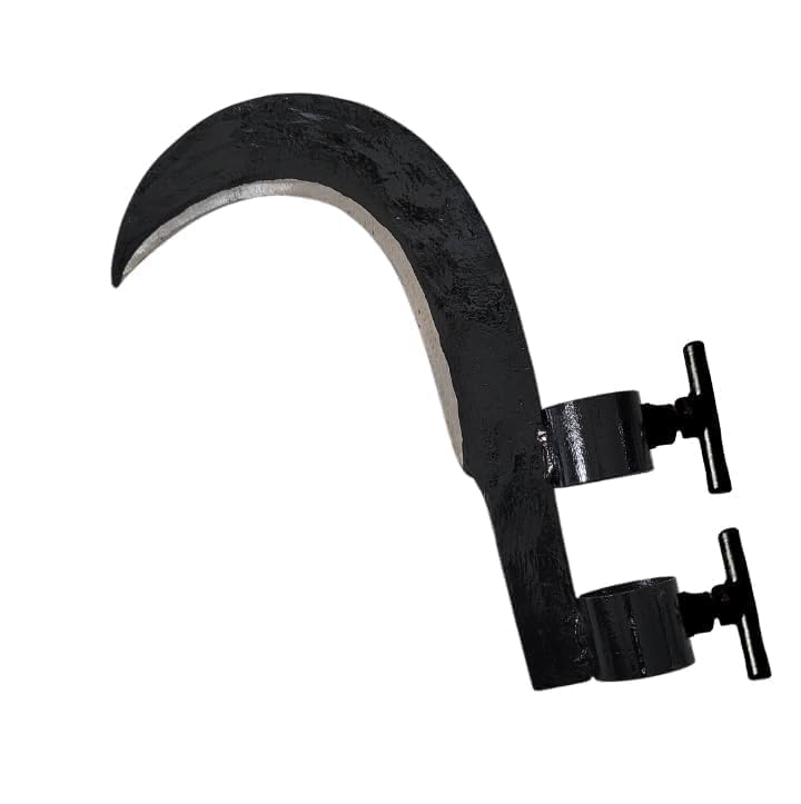 SR Heavy Duty Agricultural Hand Tool for Harvesting, Farming & Gardening | Tempered Steel Coconut Plucker & Grass Sickle Cutter Head | Tree Branch Cutting, Crop Harvesting & Garden Maintenance (large)-picture-50