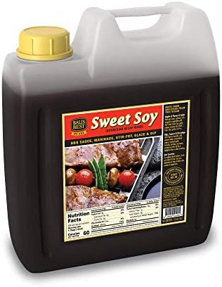 Bali’s Best Sweet Soy Sauce, Marinade Dip Stir BBQ, Black Dark Soy Vegan, Plastic Jug