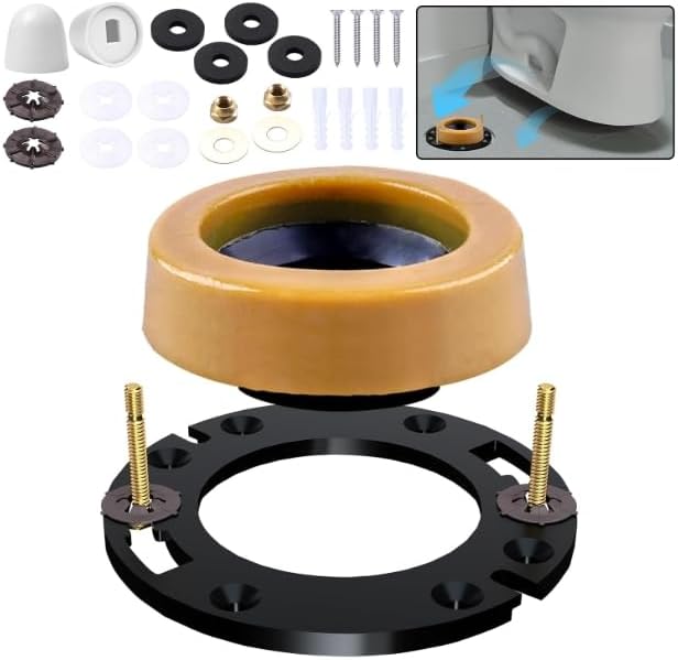 Toilet Flange Extender Kit with Extra Thick Wax Ring – Universal Toilet Repair Kit for Secure Installation & Leak Prevention – Fits 3" or 4" Waste Lines – Ideal for New Installations & Replacements