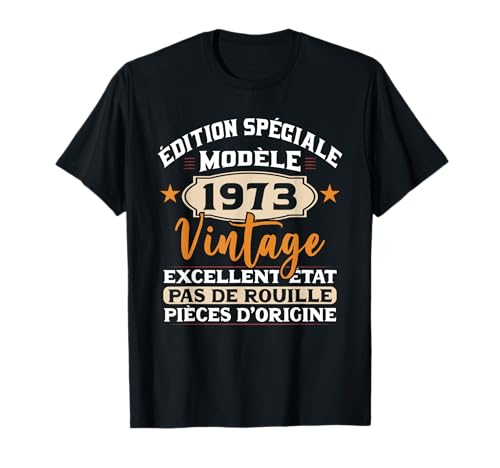 Cadeau Original Vintage 1973 Fête Anniversaire 52 Ans Homme T-Shirt