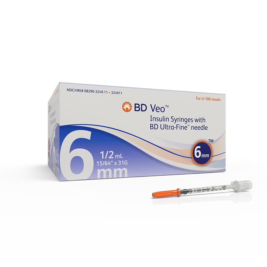 Becton Dickinson (BD) Insulin Syringes with (BD) Ultra-Fine Needle (326702/328456) | 100U-31G 6mm BLISTER | Accurate Insulin Delivery, Comfortable Injection Experience - Pack of 100