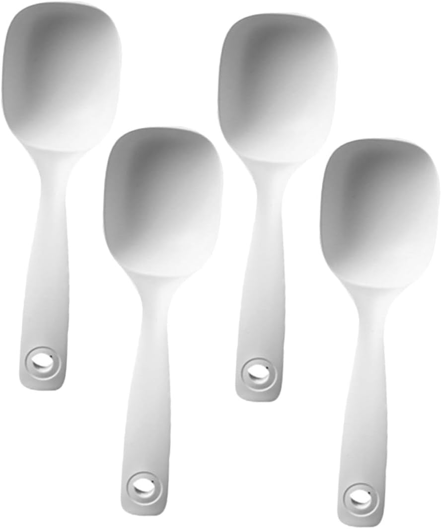 4pcs Multipurpose Soup Ladles PP White Sturdy Non-stick Kitchen