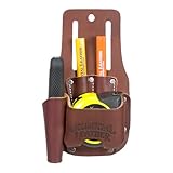 Occidental Leather Tape & Knife Holder - Holds Utility Knife, 2 Pencils & 35’ Tape or 25’ FatMax Holder for Chalk Lines - Made in USA