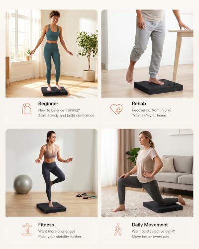 Image of StrongTek Extra Wide Foam Balance Pad for Physical Therapy, 19 inch X 15.8 inch X 2.4 inch, High-Density TPE Foam Pad for Exercise, Enhanced Stability, Core Strength, Non-Slip & Water-Resistant, for Fitness, Yoga