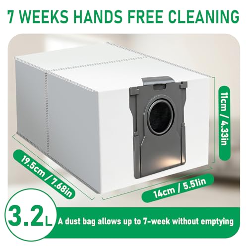 Image of 16-Pack 3.2L Vacuum Bags Replacement Compatible with Dreame X50 /X40 /X30 /L50 /L40 /L10s Ultra Series, Compatible with Mova Ultra Robot Vacuums, 4-Layer Activated Carbon Dust Bag