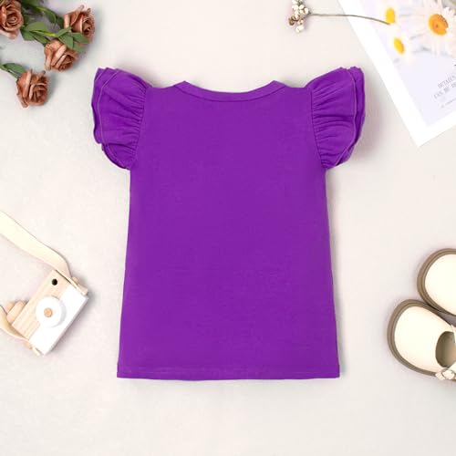 Image of LYSMuch Toddler Girls Short Sleeve Ruffle Basic Blouse