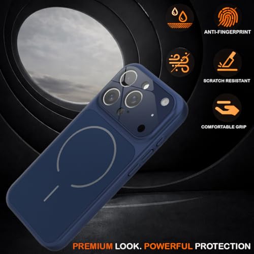 Image of SHINESTAR Premium Luxury Case Compatible with iPhone 13 Pro Max | Protective Back Cover with Camera Lens Safety | Wireless Charging Support | Slim Fit Durable Design | Enhanced Grip Protection Blue
