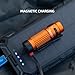 OLIGHT Baton4 Rechargeable EDC Flashlight, Bright Small Flashlight 1300 Lumens with MCC Charging Cable, IPX8 Waterproof, Multiple Modes Pocket Light for Home, Camping, and Emergencies (Orange)