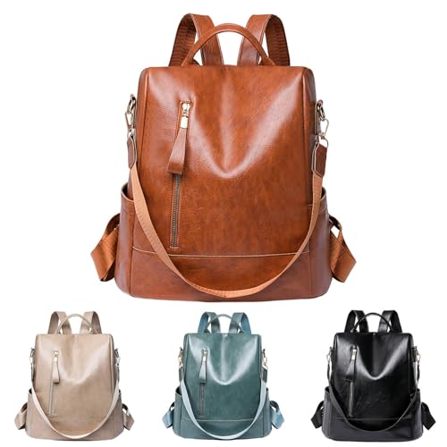 TniEWFBHSD Mochila de mujer con correa impermeable, multifunción, antirrobo, para viajes, trabajo, mochila de mujer, 2024, color marrón