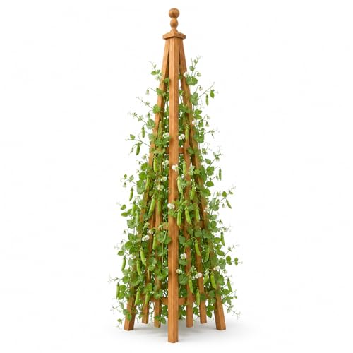 Wooden Obelisk Trellis The Ideal Support for Indoor and Outdoor Gardens Perfect for Tomatoes Cucumbers and Climbing PlantsCan Also be Used as a Background Decoration