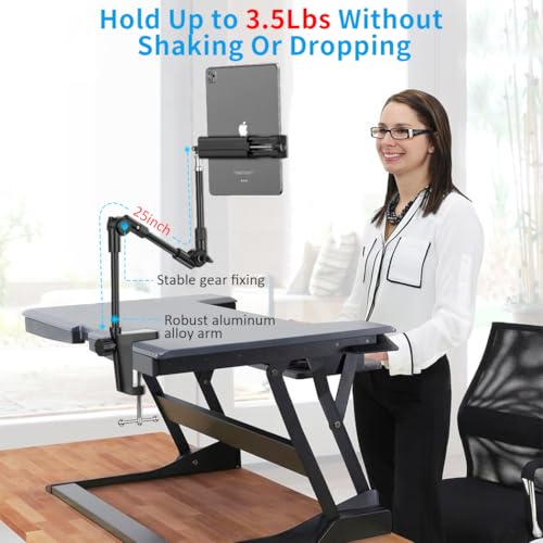 Kdd H6531FS Webcam Stand Camera Mount With Phone Holder, 25 Inch Foldable Flexible Gooseneck Cell Phone Clamp & Table Projector Mount thumb #4