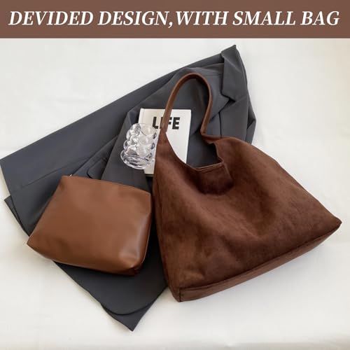 Bolso Tote de Ante Marrón para Mujer miniatura 6