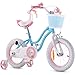 Royalbaby Stargirl Girls Bike with Training Wheels and Basket, Best Gifts for Girls. (Blue, 12 Inch)