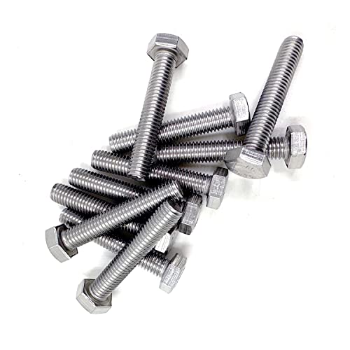 Image of M8 Hex Bolt, M8-1.25 x 45mm Hex Head Screw Bolts, 304 Stainless Steel, Fully Threaded, Plain Finish, Hex Tap Bolts 10Pcs (M8x45mm)