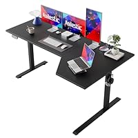 Agilestic Elektrischer Stehschreibtisch, L-förmiger 160 cm höhenverstellbarer Schreibtisch, Sitz- und Stehtisch für Home Office, ergonomischer aufsteigender Computertisch mit Splice Board, Schwarz