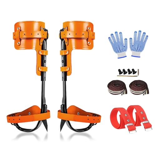 Image of Tree Climbing Gear, Tree Climbing Spikes, Tree Climbing Gear with Adjustable Climbing Straps and Steel Core Flip Line, Rock Climbing Kit with Triple Lock Lanyard Adjuster