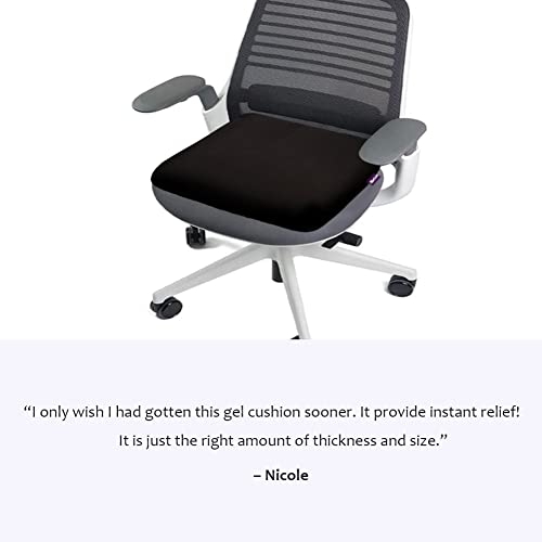 Sbriun Double Gel Seat Cushion Pillow - Enhanced Office Chair Car Egg Seat Cushion Pillow For Back, Coccyx & Tailbone Pain Relief Pad - Pressure Reducing Honeycomb Designed For Comfort #TOP3