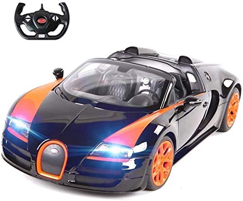 Zhangl Creative 1:14 Scale Remote Control Car LED Working Lights Electric Radio Controlled RC Car Motorsport Model 2.4Ghz Hobby Toys Kids Gift Black