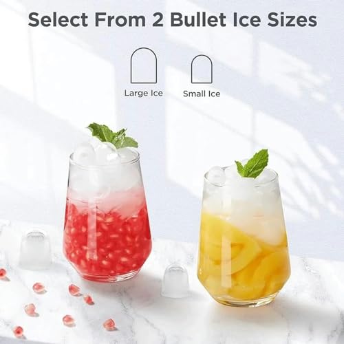 Máquina fabricadora de hielo para encimera, 26 libras en 24 horas, con función de autolimpieza, compacta y portátil miniatura 5