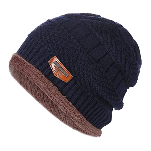 Fityle Chapéu Unisex De Gorro Chapéu De Malha Quente Chapéu Forrado De Lã Grossa Para Esporte De Cor