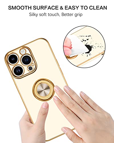 Coque iPhone 14 Pro Max blanche protection silicone mince support voiture
