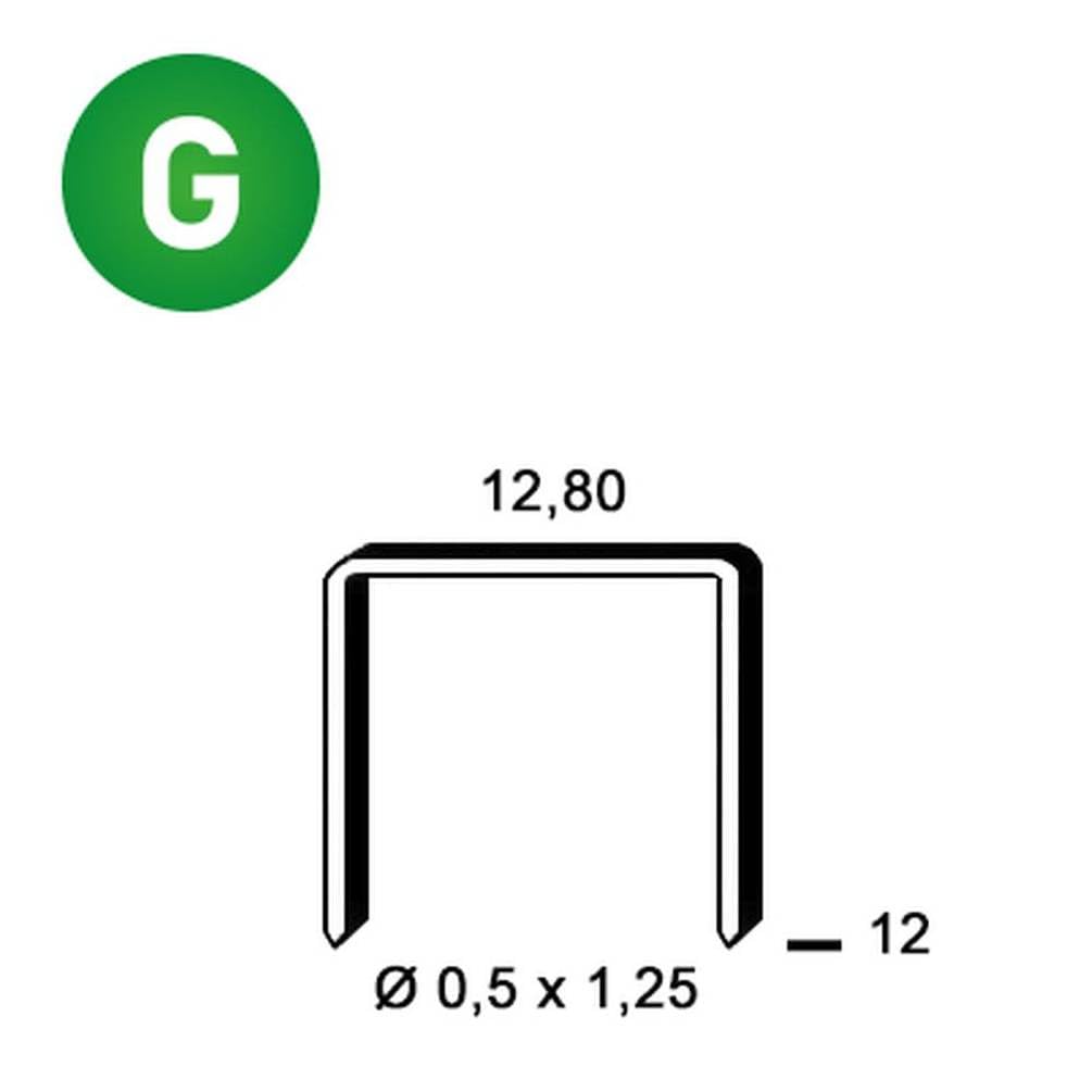 6 000 Agrafes Galvanisées P-12-12.8x12x0.5x1.25 mm - D-Work