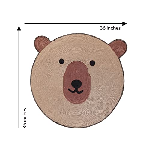 Premium Decor Handwoven Jute Area Rug- 3 Feet Round- Natural Jute Yarn-Washable Rug- Eco Friendly Jute Rugs For Bedroom, Living Room, Farmhouse (3X3 Feet) #TOP2