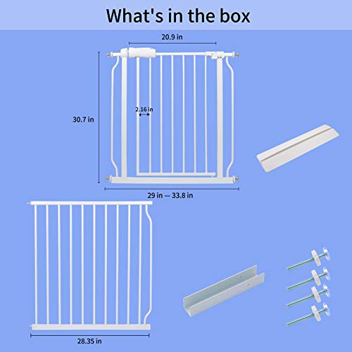 Hooen Extra Wide Baby Gate For Stairs Doorways Hallways Tension Baby Gate Walk Through Child Gates For Kids Or Pets Indoor Safety Gates 57.5-62 Inch #TOP6