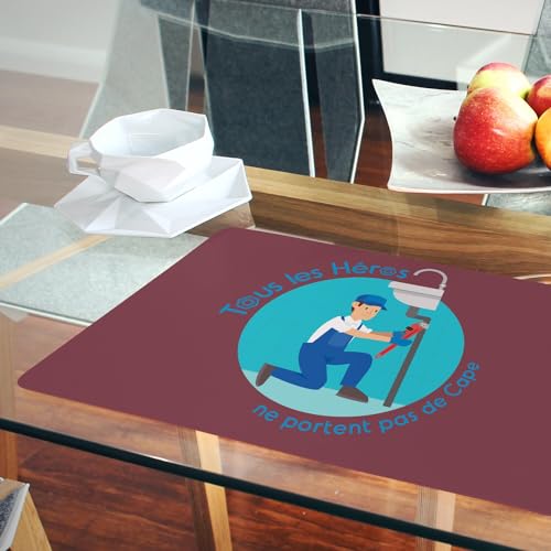Sets de table en liège rouge grand format 39,5 x 28,5 cm de qualité durable