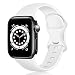 TopPerfekt Correa de Silicona Compatible con Apple Watch Correa de 38 40 42 44 mm, Correas de Repuesto de Silicona para iWatch Series 6 5 4 3 2 1 SE (42/44mm-S/M, White)