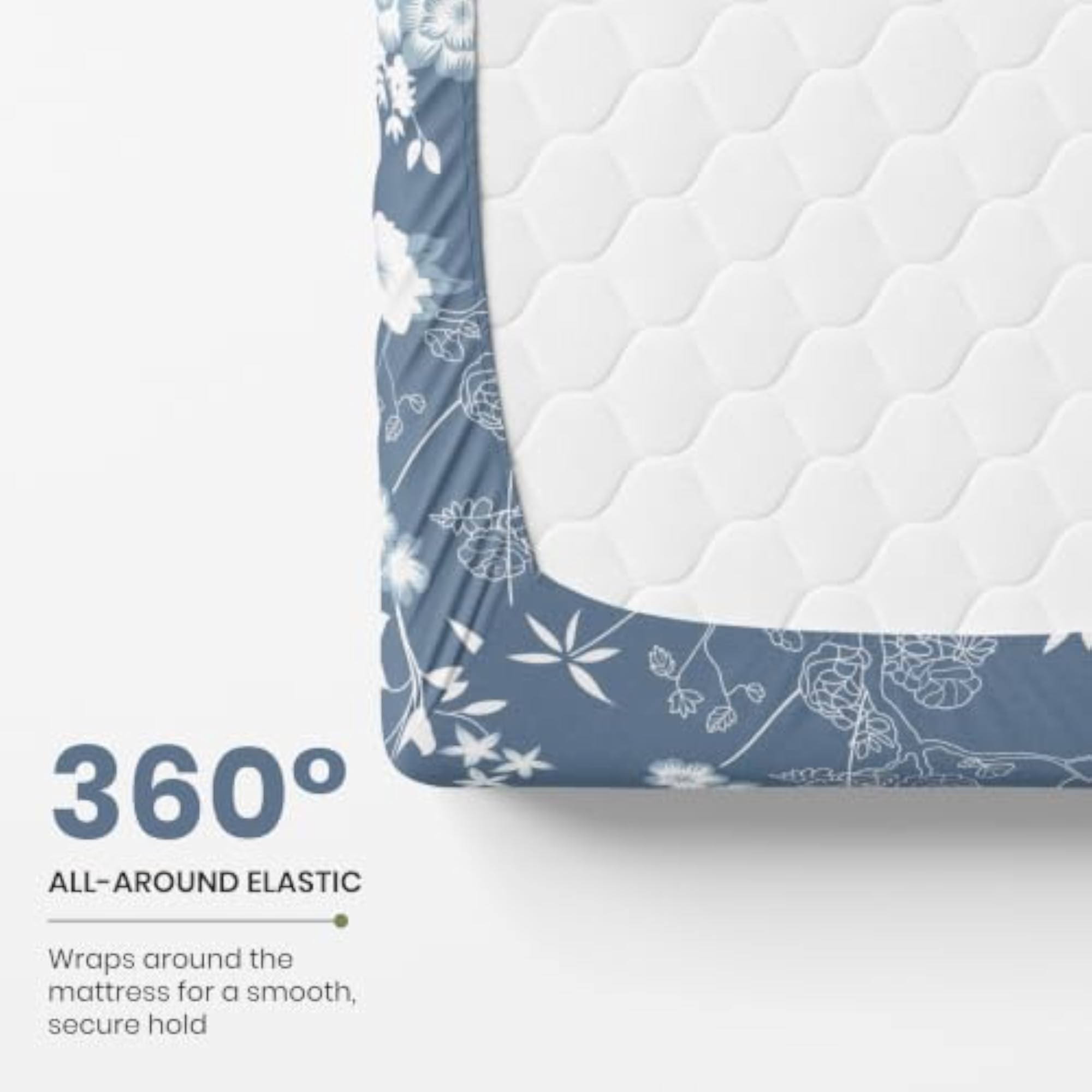 100% Cotton Elastic Fitted Bedsheets for Single Bed, 1 Pillow Cover