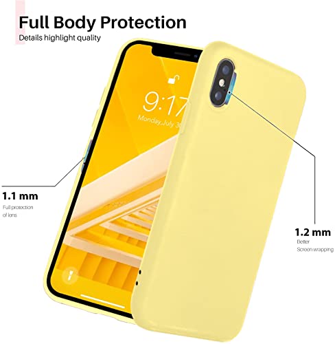 Image of VONZEE iPhone Xs max Cover Wireless Charging Support, Liquid Silicone Gel Rubber Shockproof Back Cover case Candy Phone Cases for iPhone Xs max (Yellow)