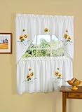 Achim Home Furnishings Sunshine Tier and Swag Set, 58-Inch by 24-Inch, Yellow