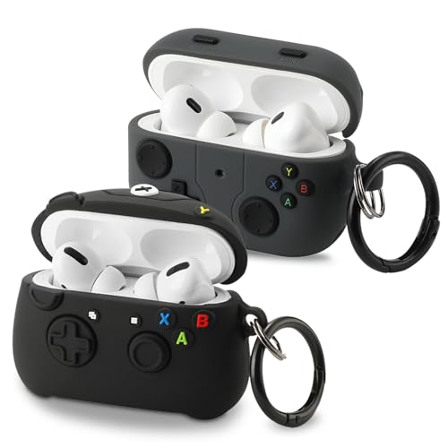 Image of [2Pack] Gedicht for Airpods Pro Case, Cute AirPods Pro Cartoon Character Case,Unique Design Funny Fun Kawaii 3D Cartoon Characters Silicone AirPods Pro Case for Men Women (Games Console 2)