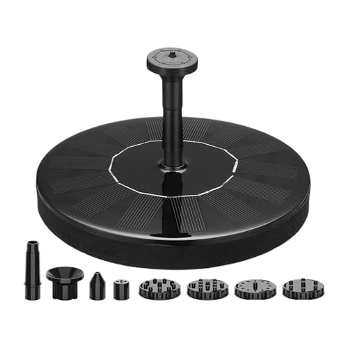 ソーラーバード噴水, バードバス用ソーラーポンプ 6つのノズル付き, デッキプール庭ポーチ池ガーデン用装飾小型噴水