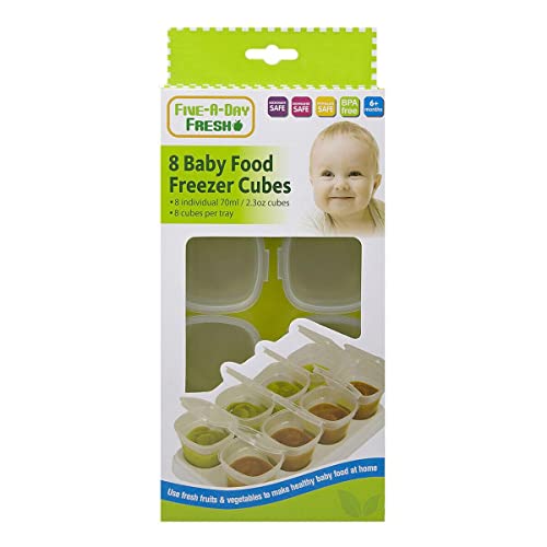 8 Baby Food Freezer Cubes Weaning Pots Fruit Veg Puree Storage Containers 70ml BPA Free Microwave Safe