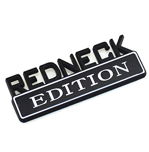 Image of EmbRoom 1Pcs 3.1 inch Redneck Edition Exterior Emblem CAR Truck Boat Decal Logo Replacement for F-150 F250 F350 Silverado RAM 1500 (Black /Wthite)