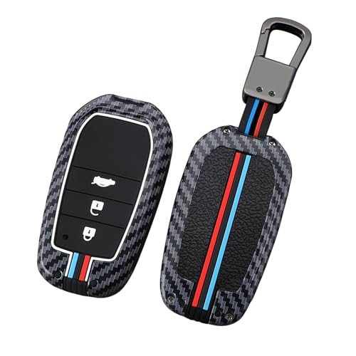 Coque de clé pour Toyota RAV4 Yaris et Corolla en métal silicone 2 boutons