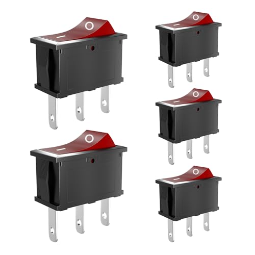 SCOOYUCK 5 Pièces Interrupteur à Bascule, SPDT 15mm x 21mm 2 Broches ON/ON, 12V 24V 125V 250V Interrupteur a Bascule, Pour Voiture Bateau Appareils Ménagers